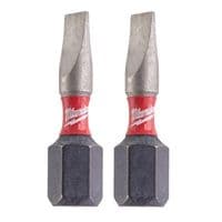 Набор бит Milwaukee SHOCKWAVE, SL1,2x6,5, 25мм, 2шт (4932430903)