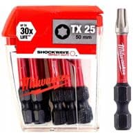 Набор бит Milwaukee SHOCKWAVE, TX25, 50мм, 10шт (4932430882)