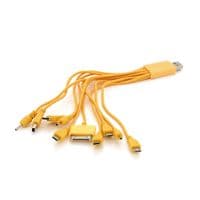 USB кабель с переходниками 10 в 1, 0,2м, Orange, ОЕМ Q500
