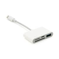 Переходник JH-0512 Lighting(M)  Lighting(F) / USB3.0 / micro SD / Type C, White, Box