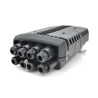 Муфта оптична Merlion ML-OP-F108H-12C, герметична, 3 введення, до 2-х касет, до 12 зварок, матеріал PP