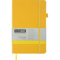 Книга записная Buromax Etalon 125x195 мм 96 листов в клеточку обложка из искусственной кожи Желтая (BM.291160-08)