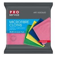 Салфетки для уборки  PRO service Standard из микрофибры для стекла микс цветов 4 шт. (4823071641394)