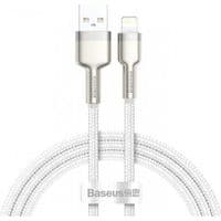 Кабель USB Baseus Cafule Metal Lightning 2.4A (CALJK-A02) Білий 1м