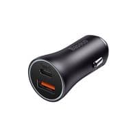 Car charger 1USB + Type-C Baseus Golden Contactor Max Series 60W (CGJM000113) Dark Grey