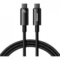 Кабель Baseus Tungsten Gold Type-C to Type-C 240W (CAWJ040201) Black 3m