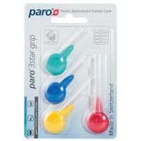 Щетки для межзубного пространства Paro Swiss 3star grip набор образцов  4 разных размеров (7610458010907)