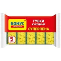 Губки кухонные Бонус Суперпена крупнопористые 5 шт. (4823071627923)