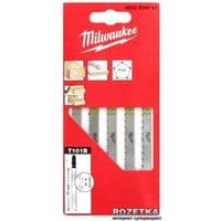 Полотно Milwaukee для лобзика T101B, 75мм/ крок зуба 2,5мм, 5шт, деревина, чистий різ (4932254061)