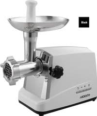 Мясорубка Ardesto, 2300Вт, продук.-2.1кг/мин, 3 решетки + для ковб., кеббе, 4 терки, насадка для томатов, пластик, бело-серебристый