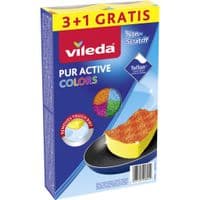 Губки кухонные Vileda Pur Active Colors для тефлона 4 шт. (4023103208049)