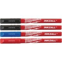 Набор маркеров Milwaukee Fine Tip INKZALL синій, червоний, чорний, чорний, 4шт (48223165)