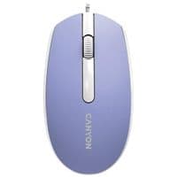 Оптична миша дротова Canyon 3 кнопки, DPI 1000, USB кабель 1.5M, гірська лаванда, 65*115*40мм, 0.1кг