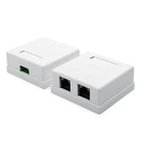 Розетка RJ45 (мережева), 2-портова UTP, біла, 5E категорія, Atcom (15254)