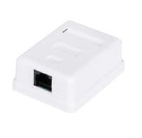 Розетка RJ45 (мережева), 1-портова UTP, біла, 6E категорія, Atcom (60251)
