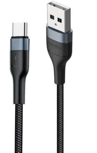Кабель Foneng X51 1M Spiral Braided Cable USB - USB-C 3A 1м Black (X51-CA-TC)