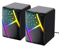 Колонки 2.0 Havit SK763, Black, 3.5 мм / USB, 2x3 Вт, RGB подсветка, пластиковый корпус, питание от USB (HV-SK763)