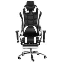 Кресло офисное  Special4You ExtremeRace black/white  with footrest