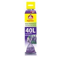Пакеты для мусора С затяжками С ароматом лаванды Eco Friendly Supreme 40 л 12 шт. (4820212004957)