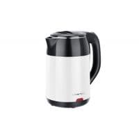 Електрочайник Liberton LEK-6825, White/Black, 1500W, 1.8л, дисковий, подвійна стінка (нержавіюча сталь+пластик), автовідключення, індикатор включення, відкривання кришки ручне, шкала рівня води внутрішня