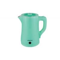 Электрочайник Liberton LEK-6828, Green, 1500W, 1.8л, дисковый, двойная стенка (нержавейка+пластик), автоотключение, индикатор включения, открывание крышки ручное, шкала уровня воды внутренняя