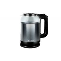 Електрочайник Liberton LEK-6829, Black/Inox, 1500W, 1.8л, дисковий, подвійна стінка (нержавіюча сталь+скло), LED-підсвічування, автовідключення, індикатор включення, відкривання кришки ручне, шкала рівня води внутрішня
