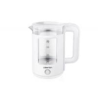 Електрочайник Liberton LEK-6830, White, 1500W, 1.7л, дисковий, подвійна стінка (нержавіюча сталь+скло), LED-підсвічування, автовідключення, індикатор включення, відкривання кришки ручне, шкала рівня води внутрішня