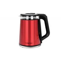 Електрочайник Liberton LEK-6826, Red/Black, 2000W, 1.8л, дисковий, подвійна стінка (нержавіюча сталь+скло), LED-підсвічування, автовідключення, індикатор включення, відкривання кришки ручне, шкала рівня води внутрішня