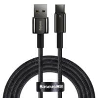 Кабель USB Baseus Tungsten Gold Type-C 100W (CAWJ000101) Black 2m