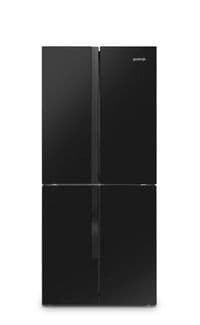 Холодильник SBS Gorenje, 182х64х80см, 4 двері, 265(129)л, А+, NoFrost+, Інвертор , Зона св-ті, Внутр. Диспл, Чорний