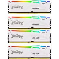 Пам'ять для настільних комп'ютерів Kingston 128GB 5600MT/s DDR5 CL40 DIMM (комплект із 4) FURY Beast White RGB XMP, EAN: 740617335071