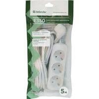 Power filtr 5.0м Defender E350, білий, 3 розетки, з заземленням