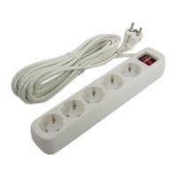 Power filtr 5.0м Defender S550, білий, 5 розеток, з вимикачем, з заземленням