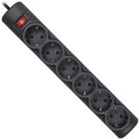 Power filtr 1,8м Defender DFS 151, чорний, 6 розеток, з вимикачем