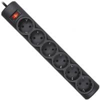 Power filtr 5,0м Defender DFS 155, чорний, 6 розеток, з вимикачем