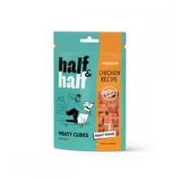 Ласощі для собак Half&Half у формі м'ясних кубиків з куркою 100 г (4823082431793)
