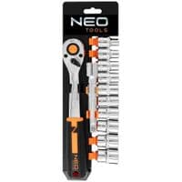 Набір торцевих головок Neo Tools, 12шт, 1/2", тріскачка 90 зубців, CrV