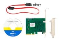 Контроллер Frime (ECF-PCIEto6SATAIII001.LP) PCI-Ex4-6xSata III, ASM1062+ASM1092