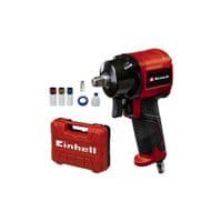 Гайкокрут пневматический Einhell TC-PW 610 Compact, 610Нм, 6.3бар, 142л/мин, М14, 3 головки, кейс, 1.14кг