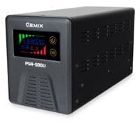 ДБЖ Gemix PSN-500U LCD, 500ВА/350Вт, 5/7/9A, 2хEURO Schuko