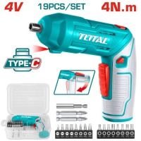 Шуруповерт TOTAL Акум. викрутка TSDLI0442 4В, сумісність з Type-C, без ЗП