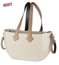 Сумка Nuvita MyMia білий/оптичний орнамент, ручки шкіра/сірий