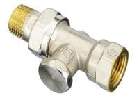 Клапан запірний Danfoss RLV-S, DN15, вх. 1/2" - вих. 1/2", прямий, нікель