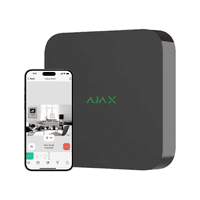 Сетевой видеорегистратор Ajax NVR (16ch) black, роздільна здатність до 4К, підтримка ONVIF / RTSP, декодування H.265 / H.264, ємність до 16Тб