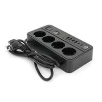 Сетевой фильтр G13H, 3000W, 4 Socket + 4 USB 3,2А + 2 Type-C + таймер, 2м, Black, Box