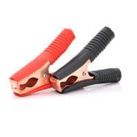 Набір акумуляторних затисків &amp;quot;крокодили&amp;quot; чорний + червоний 100А 130мм (щільний гумовий, рифлений кожух), з мідним покриттям, Пакет, Q2