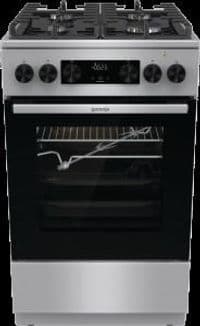 Плита Gorenje комбінована, 70л, 50x60см, дисплей, IconLed, газ на склі, чавун, нерж