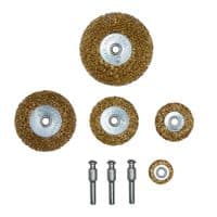 Щітка для електроінструменту Sigma набір 5шт, 25; 38; 50; 65; 75мм, хвостовик 6мм, латуновані (9010021)