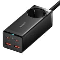 Сетевое зарядное устройство для Baseus GaN3 Pro Desktop Powerstrip AC+2U+2C 100W EU Black (With Mini Whi