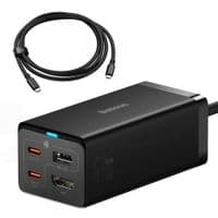 Зарядний пристрій Baseus Baseus GaN5 Pro Desktop Fast Charger 1U+2C+HDMI 67W з 1.5m Power cord EU Black (With Full Featured Data Cable Type-C